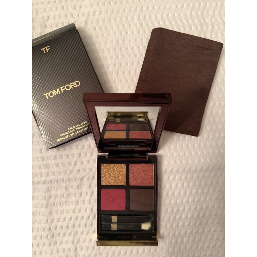 Tom Ford Eye Color Quad 43 Ambrosia Eyeshadow Palette Gold Burg Brown New Box - Picture 2 of 5